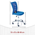 Scaun de birou pentru copii Bonnie, Inter Link, 43x42x88-98 cm, rotativ, metal/poliuretan, albastru