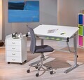 Scaun de birou pentru copii Bonnie, Inter Link, 43x42x88-98 cm, rotativ, metal/poliuretan, gri