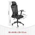 Scaun de birou XL Administrator, Inter Link, 52x50x128-133 cm, rotativ, poliester, negru