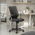 Scaun de birou pentru copii Jilli, Inter Link, 47x50x90-99 cm, rotativ, plastic/poliester, negru