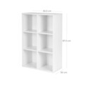 Biblioteca cu 6 compartimente, Vasagle, 65.5x30.5x97.5 cm, PAL, alb