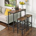 Masa de bar Alinru Industrial, Vasagle, 100x40x90 cm, PAL/fier, maro rustic