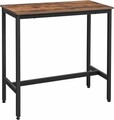 Masa de bar Alinru Industrial, Vasagle, 100x40x90 cm, PAL/fier, maro rustic