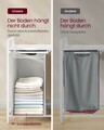 Cos de rufe cu doua compartimente, Vasagle, 73x33x72 cm, 2 x 46 L, MDF/tesatura Oxford, alb/gri deschis