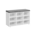 Bancheta cu pantofar, Vasagle, 9 compartimente, 104x30x48 cm, PAL, alb/gri