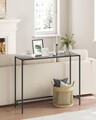 Consola cu blat din sticla securizata, Vasagle, 100x20x80 cm, otel, negru/gri ardezie