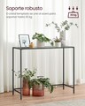 Consola cu blat din sticla securizata, Vasagle, 100x20x80 cm, otel, negru/gri ardezie