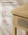 Consola cu sertare Boho Style, Vasagle, 100x30x80 cm, PAL/MDF, bej