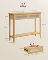 Consola cu sertare Boho Style, Vasagle, 100x30x80 cm, PAL/MDF, bej