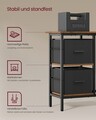 Birou de colt  L-Shaped, Vasagle, design reversibil, 105x115x89.5 cm, PAL/otel, maro rustic