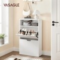 Pantofar cu 2 usi, Vasagle, 8-12 perechi pantofi, 60x24x102 cm, PAL, alb
