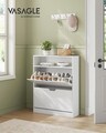 Pantofar cu 2 usi, Vasagle, 11-16 perechi pantofi, 80x24x102 cm, PAL/MDF, alb cloud