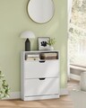 Pantofar cu 2 usi, Vasagle, 11-16 perechi pantofi, 80x24x102 cm, PAL/MDF, alb cloud