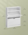 Pantofar cu 2 usi, Vasagle, 11-16 perechi pantofi, 80x24x102 cm, PAL/MDF, alb cloud
