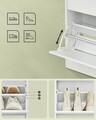 Pantofar cu 2 usi, Vasagle, 11-16 perechi pantofi, 80x24x102 cm, PAL/MDF, alb cloud