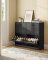 Pantofar cu 4 usi, Vasagle, 16-28 perechi pantofi, 105.5x24x82.7 cm, PAL, negru ebony