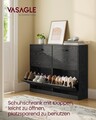 Pantofar cu 4 usi, Vasagle, 16-28 perechi pantofi, 105.5x24x82.7 cm, PAL, negru ebony