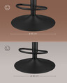 Set 2 scaune de bar, Vasagle, rotativ, 44x48x90-112 cm, piele ecologica/otel cromat, caramel