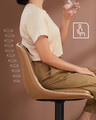 Set 2 scaune de bar, Vasagle, rotativ, 44x48x90-112 cm, piele ecologica/otel cromat, caramel