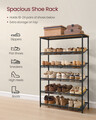 Pantofar cu 6 rafturi Industrial, 75x28x114 cm, PAL/otel, maro rustic