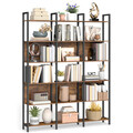 Biblioteca Industrial, Vasagle, 128x24x187 cm, PAL/MDF, maro/negru