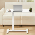 Masuta cu roti si inaltime reglabila pentru canapea, Vasagle, 80x45x65-102 cm, PAL/otel, alb cloud
