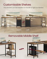 Birou, Vasagle Office, 160x60x76 cm, PAL/otel, maro rustic