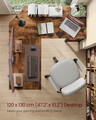 Birou de colt L-Shaped, Vasagle, design reversibil, 130x120x74.7 cm, PAL/otel, maro rustic