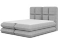Pat tapitat cu lada depozitare, 180x200 cm, ELTAP, Tonila, lemn/poliester, gri deschis