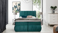 Pat tapitat cu lada depozitare, 180x200 cm, ELTAP, BVI-28-1.8, Vincenzo, lemn/poliester, verde inchis