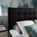Pat boxspring tapitat, 160x200 cm, ELTAP, 02-1.6, Inez, lemn/poliester, negru