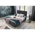 Pat boxspring tapitat, 140x200 cm, ELTAP, 09-1.4, Inez, lemn/poliester, gri inchis