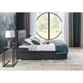 Pat boxspring tapitat, 140x200 cm, ELTAP, 09-1.4, Inez, lemn/poliester, gri inchis