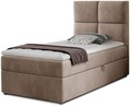 Pat tapitat cu lada depozitare, 90x200 cm, ELTAP, Riv-02, Rivia, lemn/poliester, maro deschis
