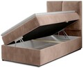 Pat tapitat cu lada depozitare, 90x200 cm, ELTAP, Riv-02, Rivia, lemn/poliester, maro deschis