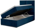 Pat tapitat cu lada depozitare, 90x200 cm, ELTAP, Riv-06, Rivia, lemn/poliester, albastru inchis
