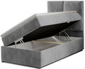 Pat tapitat cu lada depozitare, 90x200 cm, ELTAP, Riv-07, Rivia, lemn/poliester, gri deschis