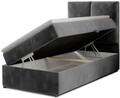 Pat tapitat cu lada depozitare, 90x200 cm, ELTAP, Riv-10, Rivia, lemn/poliester, gri inchis