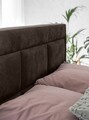 Pat tapitat cu lada depozitare, 140x200 cm, ELTAP, VIV-11-1.4, Vivre, lemn/poliester, maro inchis