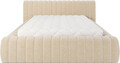 Pat tapitat cu somiera rabatabila si lada depozitare, 160x200 cm, ELTAP, 18ROY-1.6, Carilla, metal/poliester, bej inchis