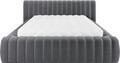 Pat tapitat cu somiera rabatabila si lada depozitare, 140x200 cm, ELTAP, 97MO-1.4, Carilla, metal/poliester, gri inchis