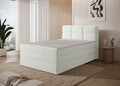Pat continental tapitat cu lada depozitare, 120x200 cm, ELTAP, Kasped, lemn/poliester, alb