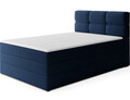 Pat continental tapitat cu lada depozitare, 140x200 cm, ELTAP, Kasped, lemn/poliester, albastru inchis
