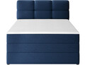 Pat continental tapitat cu lada depozitare, 140x200 cm, ELTAP, Kasped, lemn/poliester, albastru inchis
