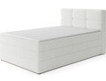 Pat continental tapitat cu lada depozitare, 140x200 cm, ELTAP, Kasped, lemn/poliester, alb