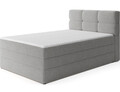 Pat continental tapitat cu lada depozitare, 140x200 cm, ELTAP, Kasped, lemn/poliester, gri deschis