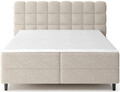 Pat continental tapitat cu lada depozitare, 160x200 cm, ELTAP, Camma, lemn/poliester, bej inchis