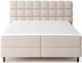 Pat continental tapitat cu lada depozitare, 180x200 cm, ELTAP, Camma, lemn/poliester, bej