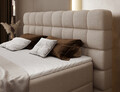 Pat continental tapitat cu lada depozitare, 180x200 cm, ELTAP, Camma, lemn/poliester, bej
