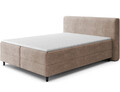 Pat continental tapitat cu lada depozitare, 180x200 cm, ELTAP, Cortiko, lemn/poliester, bej inchis